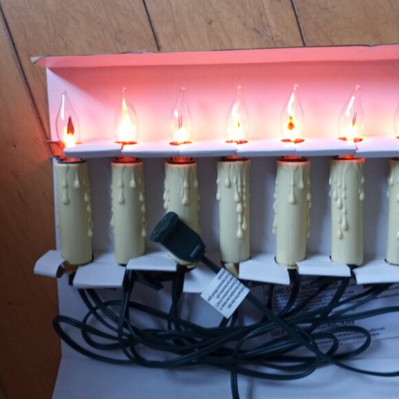 'KURT S. ADLER' Vintage style 7 Light Flicker Flame Candle Set Perfect! NIB - Picture 1 of 5